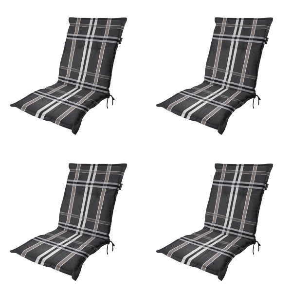 Gartenstuhlauflage Low Back Nils taupe - ca. 105x50 cm - 4er-Set
