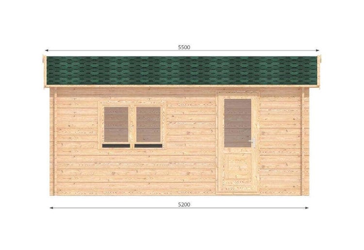 Alpholz Holzgarage 320 x 520 cm Garage aus Holz, Unterstellplatz mit 44 mm Wandstärke Fertiggarage, Naturbelassen 3,5x5,5m