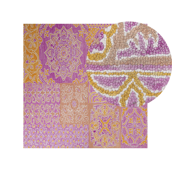 Teppich AVANOS Rosa 200 x 200 cm Wolle