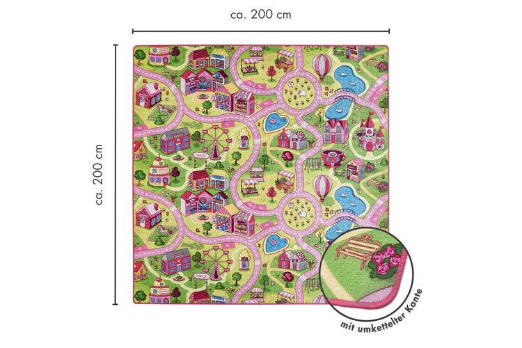 Kinderteppich Sweet Village 200 x 200 cm in multi