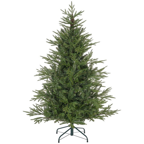 HOMCOM künstlicher Weihnachtsbaum, 150 cm Christbaum mit 1724 Spitzen, klappbar Metallständer, für Weihnachten Deko, Grün