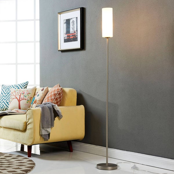 Lindby Stehlampe Vinsta (Modern) in Weiß aus Glas (1 flammig, E27) - Stehleuchte Standleuchte Floor Lamp Wohnzimmerlampe Wohnzimmerleuchte