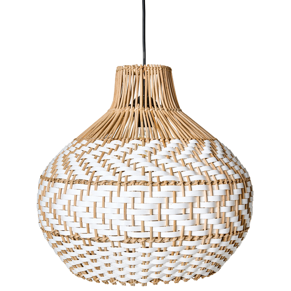Hängeleuchte YAUCO Rattan Weiß
