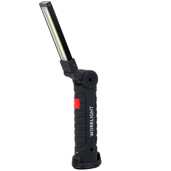 Schwarze LED Akku Arbeitsleuchte mit Knickgelenk