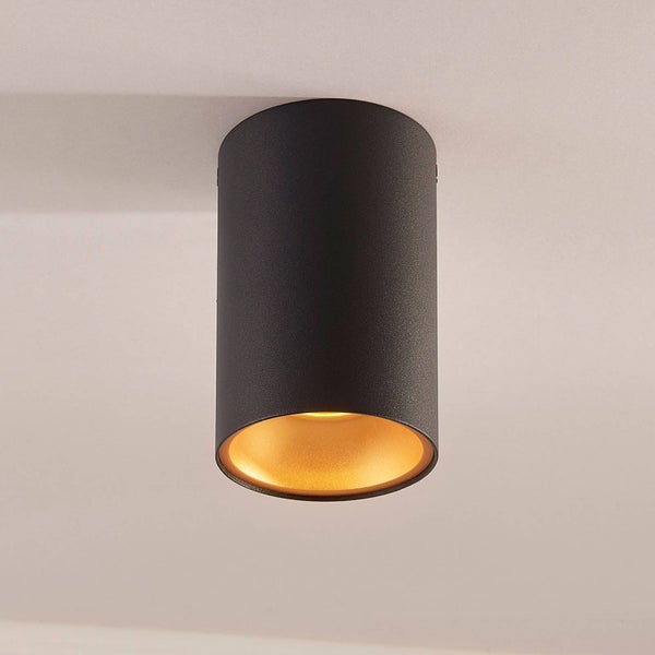 Arcchio Deckenlampe Vinja (Modern) in Schwarz aus Aluminium (1 flammig, GU10) - Deckenleuchte Lampe Flurleuchte