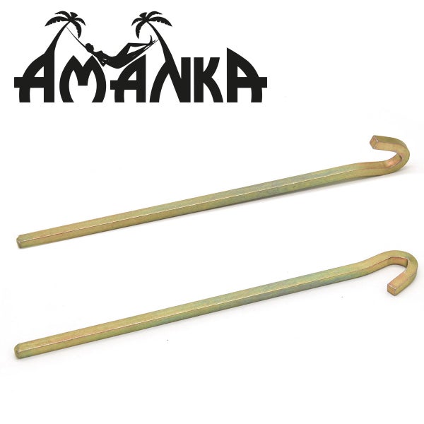 AMANKA Stahl-Hart 5 Vierkant Zelt-Heringe Erdnägel 220x6mm Bodenanker Camping