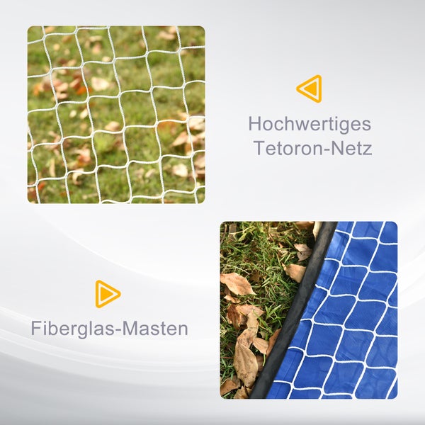 HOMCOM Fußballtore, Pop Up Tor, mobil mit Tragetasche, faltbar,  123 x 80 x 80 cm, Oxford-Gewebe, Blau