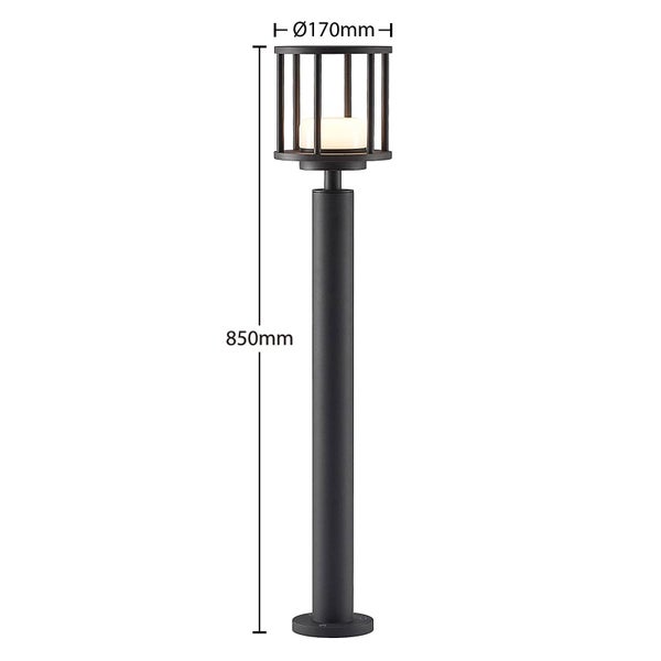 Lucande Außenleuchte Berenike (spritzwassergeschützt (Modern) in Alu aus Aluminium (1 flammig, GX53) - Wegeleuchte Pollerleuchte Wegelampe Sockelleuchte