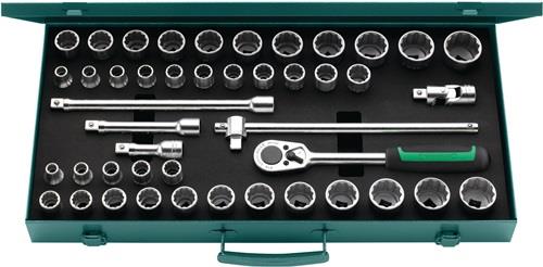 Stahlwille Steckschlüsselsatz 50Ma/39/6 N 45tlg. 1/2″ SW 10-13 mm 3/8-1 1/4″ Anzahl Zähne 36 12-kant - 96030140