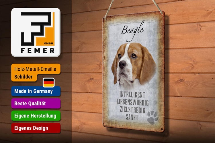 Blechschild Spruch 20x30cm Beagle Hund Schild