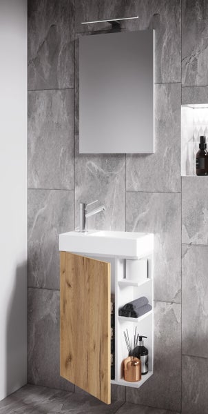 2-tlg Gäste WC Badmöbel Waschtisch Lumia Spiegel