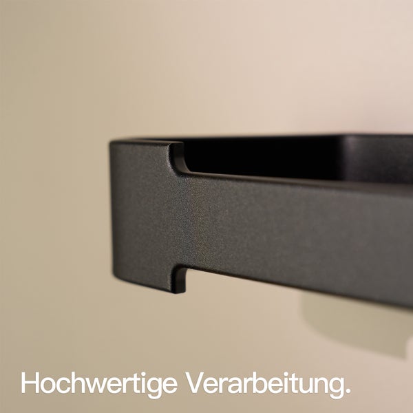Designfabrik Hamburg Küchenrollenhalter ohne Bohren selbstklebend Schwarz Schwarz