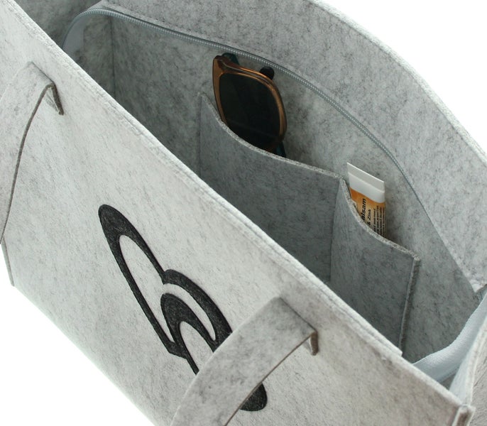 FRANK FLECHTWAREN | Filztasche Herzduo, FILZ, 39 x 32 x12 cm