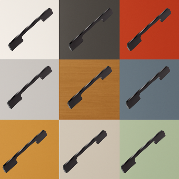 Mehrere Ansichten eines Möbelgriffs