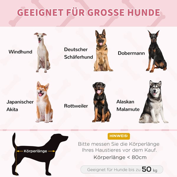 PawHut Hundebett, 122L x 92B x 23H cm, Metall, Oxford, Texteline-Stoff, Rot+Schwarz