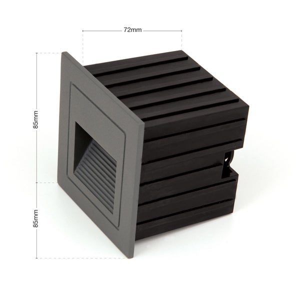 Quadratische Wandeinbauleuchte für den Außenbereich