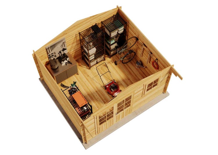 Alpholz Gartenhaus Holz und Gerätehaus Roger-34 Imprägniert aus Holz Gartenhaus mit 34 mm Wandstärke Gartenhütte Geräteschuppen Satteldach