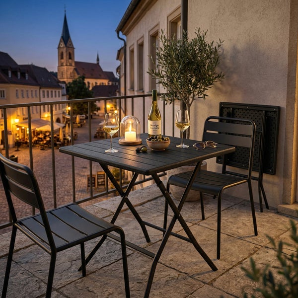 Schwarzer Gartenpavillon mit Details zur Befestigung wie Klettverschluss, Spannseile, Sandsäcke und Bodenhaken für Stabilität.