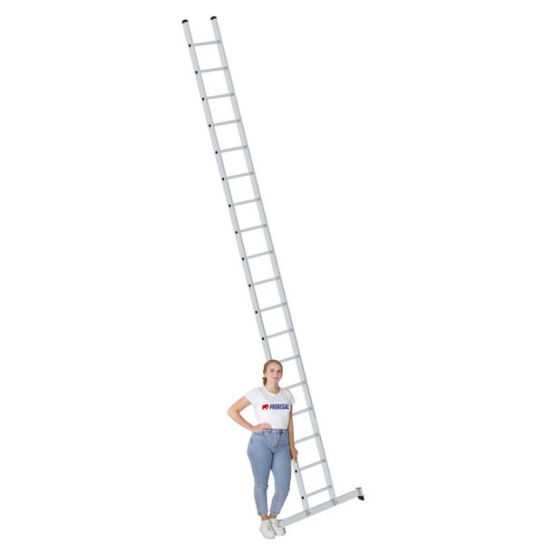 PROREGAL Sprossen-Anlegeleiter mit Traverse 18 Sprossen