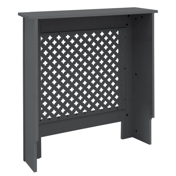 ECD Germany Heizkörperverkleidung mit Wabenmuster 78x19x82cm Anthrazit aus MDF lackiert, Schlafzimmer Wohnzimmer Heizungsverkleidung Heizkörperabdeckung Heizungsabdeckung Heizung Heizkörper Abdeckung