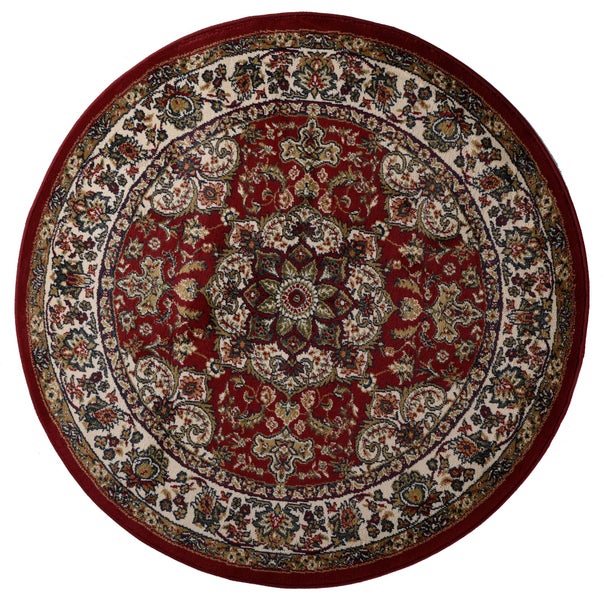 Gewebter Teppich im Orient-Design Hamadan Rot Ø 240 cm