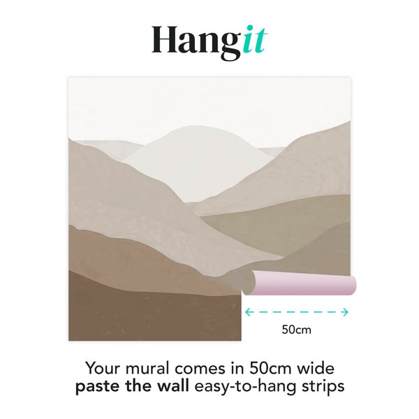 Hangit Wandbild mit Bergmotiv in 50 Zentimeter breiten, einfach anzubringenden Bahnen