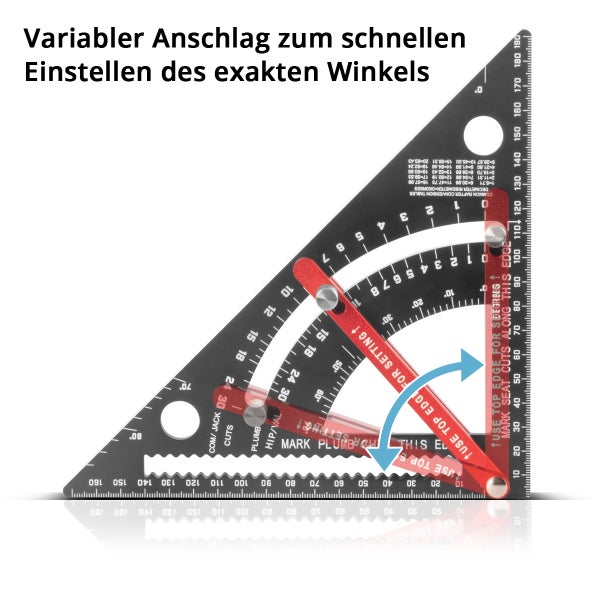 Winkeldreieck mit Anschlag metrischer Aluminium-Winkelmesser