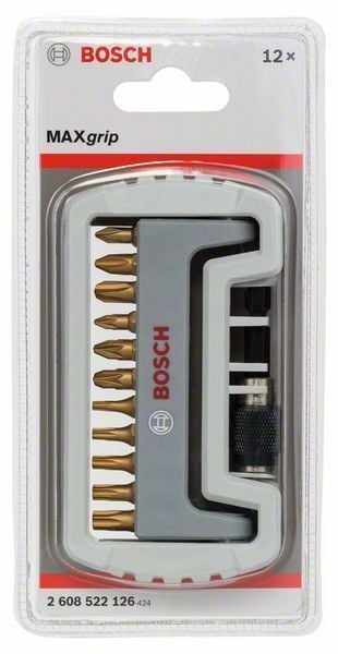 Bosch Schrauberbit-Set Max Grip 11tlg. PH PZ Torx Schnellwechselhalter - 2608522126