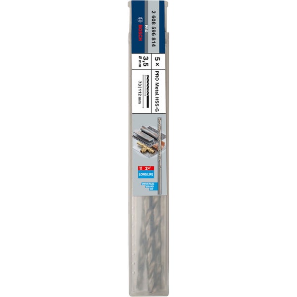 Bosch PRO Metal HSS-G Spiralbohrer 3,5 x 73 x 112 mm - 2608596814