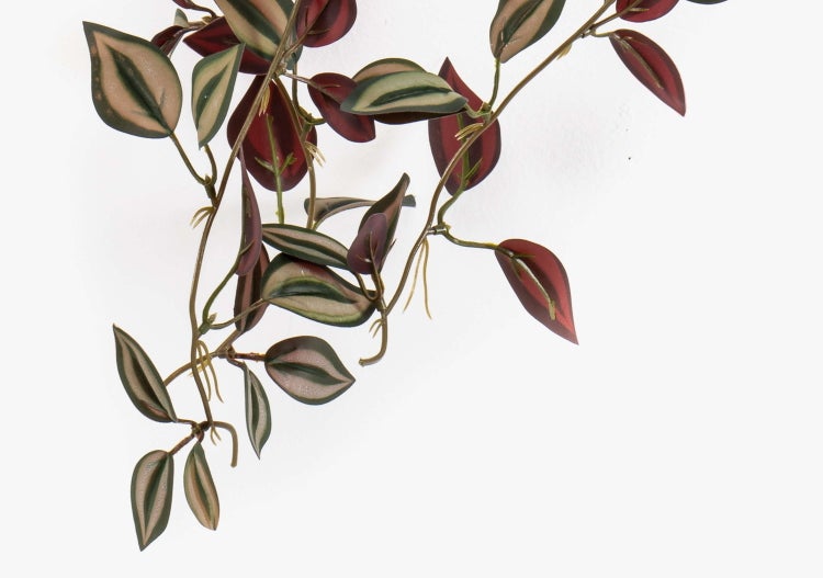 Kunst Hänger Tradescantia zebrina SAELFES auf Steckstab, grün-Burgunderrot, 85cm - Künstliches Zebra-Ampelkraut