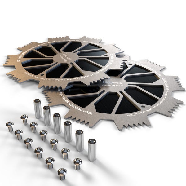 Mähroboter Rädersatz mit Schrauben und Distanzstücken