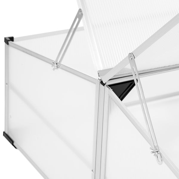 Doppel-Frühbeet tectake  Aufbau im Stecksystem aus Aluminium transparent