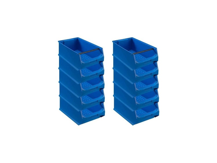 PROREGAL Blaue Sichtlagerbox 5.1 Mit Griffstange HxBxT 20 x 30 x 50 cm 21,8 Liter Sichtlagerbehälter Sichtlagerkasten