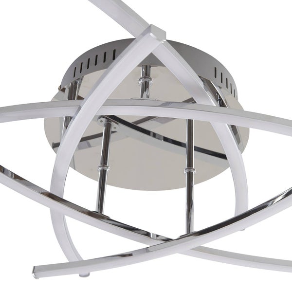 Lindby LED Deckenleuchte Flakira dimmbar (Modern) in Chrom aus Aluminium (1 flammig, ) - Lampe Deckenlampe Wohnzimmerleuchte