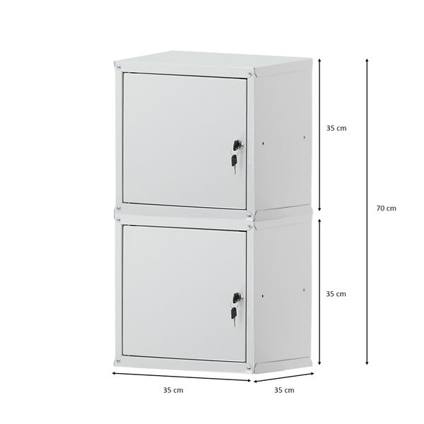 PROREGAL Mega Deal 2x Schließfachwürfel Cubic HxBxT 35 x 35 x 35 cm Grau