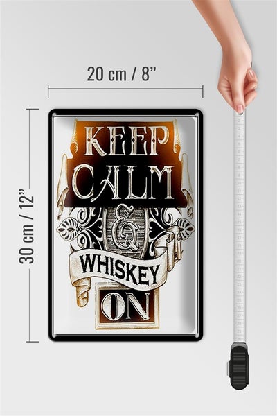 Blechschild Spruch 20x30cm Keep Calm Whiskey on