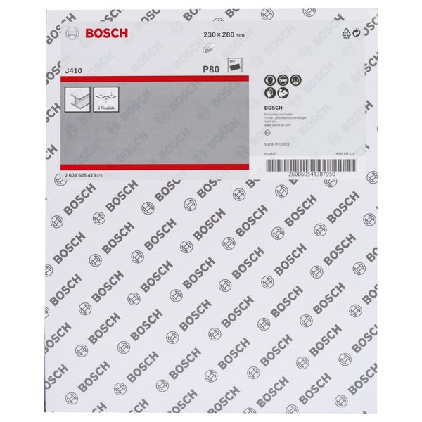 Bosch Logo Schleifblatt 230x280 Millimeter Körnung P80, 50 Stück