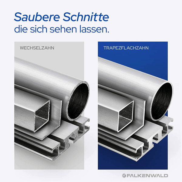 FALKENWALD ® Sägeblatt 254x30 Aluminium 100 Zähne - Kreissägeblatt 254 x 30 Aluminium - Kompatibel mit Bosch GTS 10 XC, PTS 10 Tischkreissäge & Metabo Kappsäge KGS 254 M - 254x30