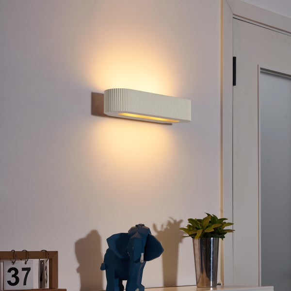 Skandinavische Wandleuchte Beige UFO 2-flammig - Plaster