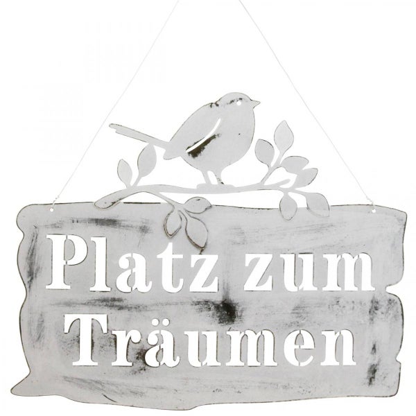 Dekoschild Platz zum Träumen mit Vogelmotiv