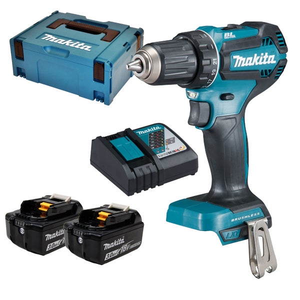 Akkuschrauber-Set von Makita mit zwei Akkus, Ladegerät und Transportkoffer