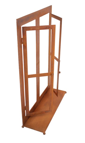 FRANK FLECHTWAREN | Dekofenster Rost, METALL, 57 x 19 x 80 cm