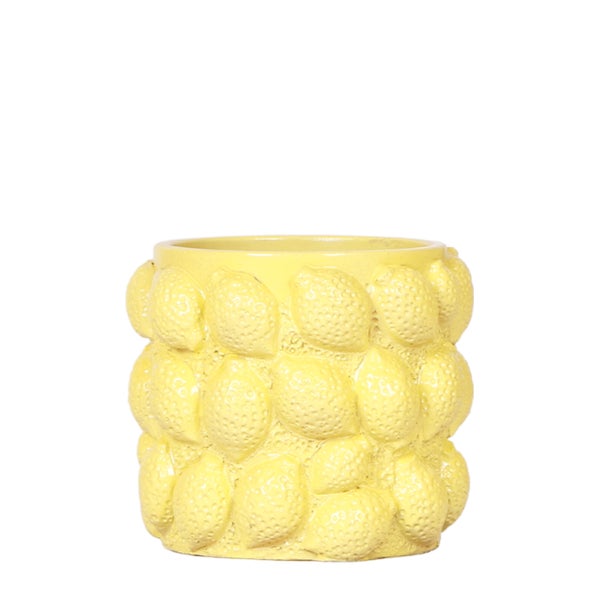 Übertopf Freche Früchte - Gelb - Zitrone - passend für 9cm Pflanztöpfe