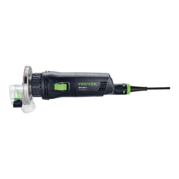Festool Kantenfräse OFK 500 Q mit Netzkabel für präzises Fräsen von Kanten.