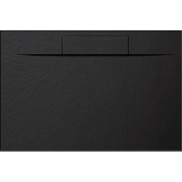 Duschwanne 175X85 cm schwarz Vulcano Line PLUS aus Harz und Marmorpulver mit Seitengitter aus MARMORESINA - FRASCIO