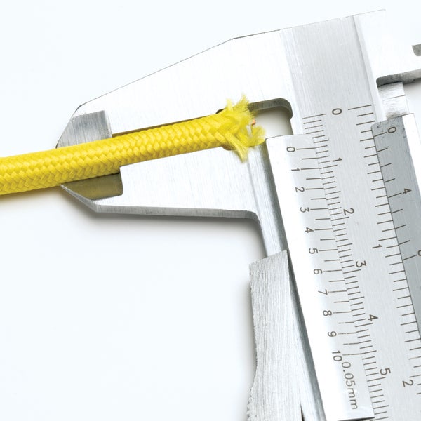 Textilkabel Gelb, 3-adrig, (3x 0,75 mm²) - Stoffkabel mit Erdleiter, Meterware