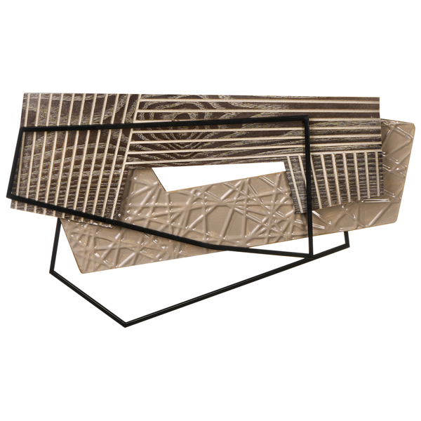 Dekoratives Wandobjekt mit Holz- und Strukturmuster