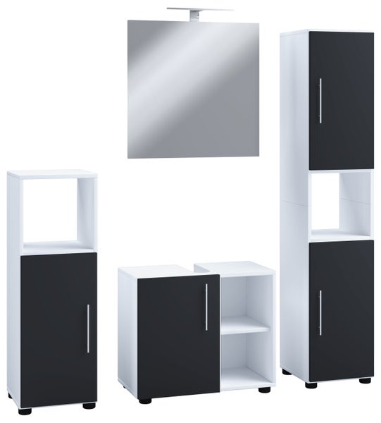 4-tlg. Badmöbel Set Komplett Badschrank Flandu Ill
