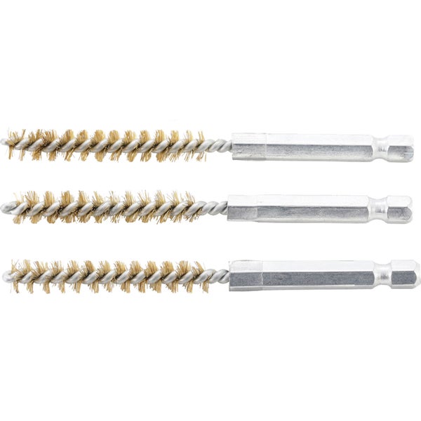 BGS Messingbürste 8 mm Antrieb Außensechskant 6,3 mm (1/4) 3tlg. - 3078-8-M