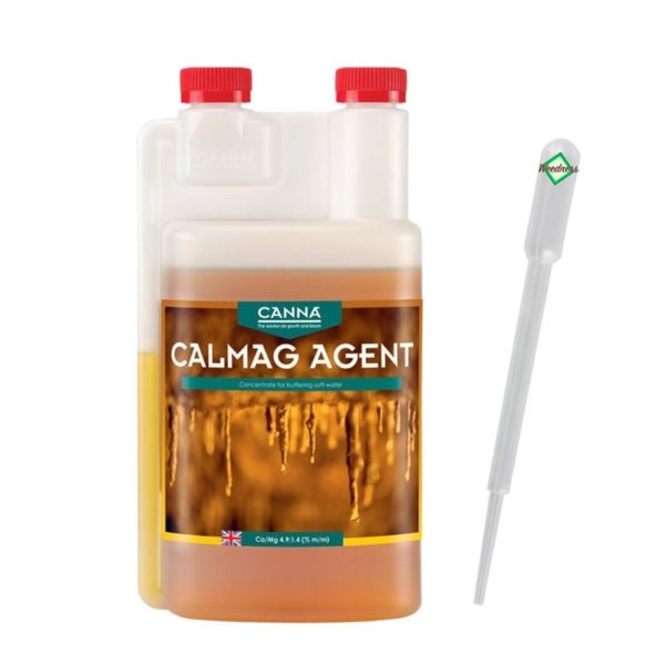 Canna CalMag Agent 1 Liter – 100% Natürlicher Kalzium-Magnesium Dünger für gesunde Pflanzenentwicklung – Ideal für Erde, Kokos & Hydrosysteme – Inklusive Pipette für präzise Dosierung